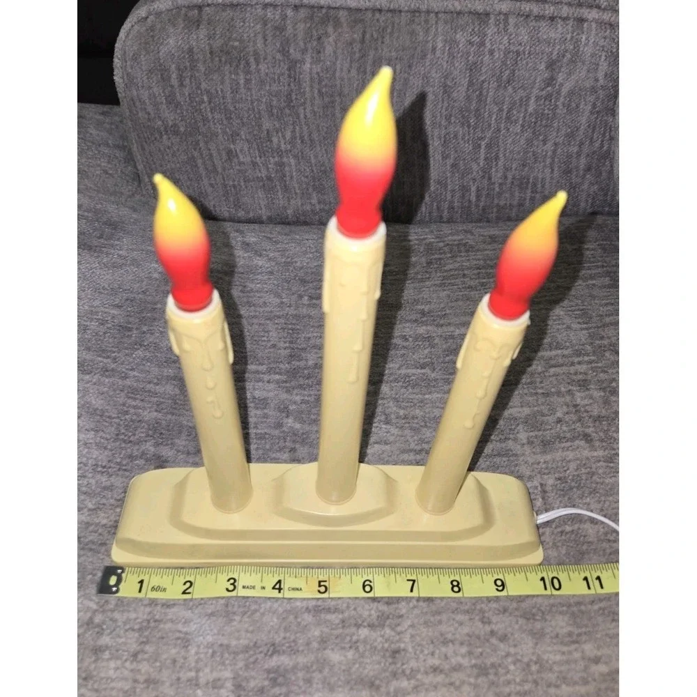 VINTAGE 2 sets Christmas Candelabras Window Candles 3 light Electric Tested